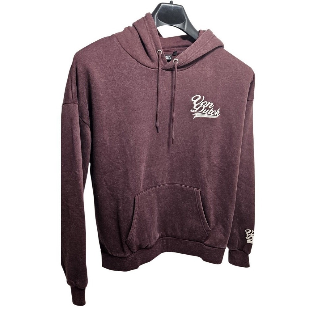 Von‎ Dutch Burgundy 95 Graphic Hoodie Sweatshirt Men's NWT